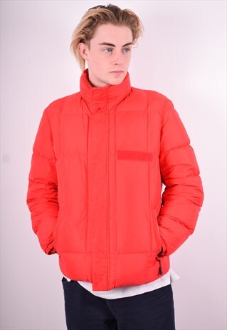 PUMA MENS VINTAGE PADDED JACKET SMALL RED 90'S