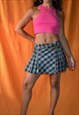 Vintage Fred Perry 90s Grunge Kilt Mini Skirt Tartan Grey