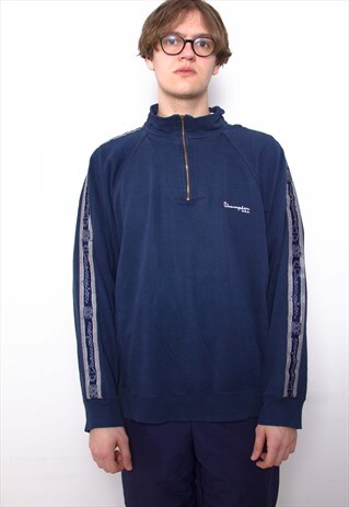 VINTAGE 90S CHAMPION LOGO SLEEVES POLO SWEATSHIRT ID:3382