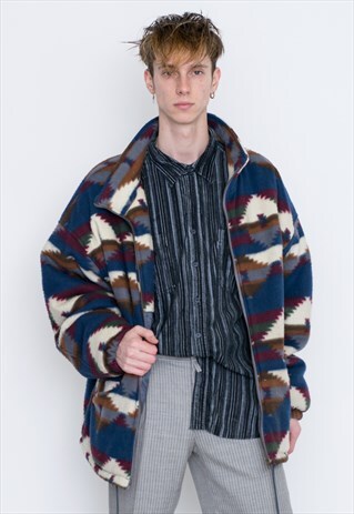 VINTAGE MULTI PATTERNED RETRO JACKET