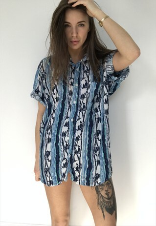 PATTERNED OVERSIZED RETRO VINTAGE UNISEX FESTIVAL SHIRT