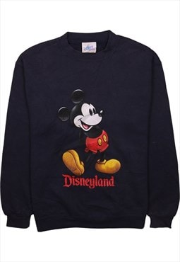 Disney 90's Mickey Mouse Crew Neck Sweatshirt Small Navy Blu