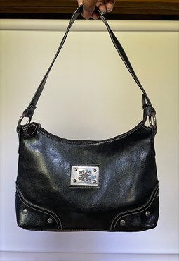 Vintage Y2K Grunge Silver Hardware Shoulder Bag