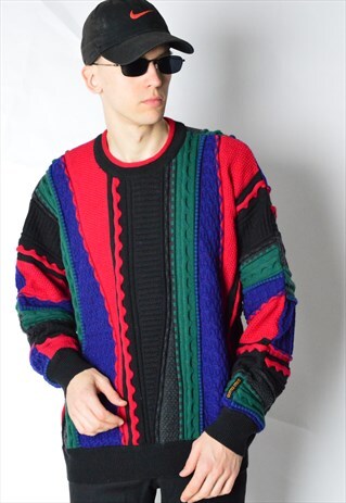 CARLO COLUCCI VINTAGE 90S COLOURFUL KNIT WOOL BLEND JUMPER