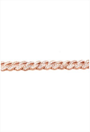 THIN CUBAN CHAIN ROSE BRACELET 4 MM