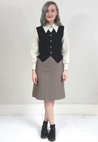 VINTAGE 70'S TWO TONE BUTTON SHIRT DRESS