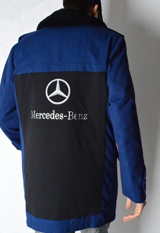 REWORKED VINTAGE 60S NAVY BLUE COAT X MERCEDES BENZ