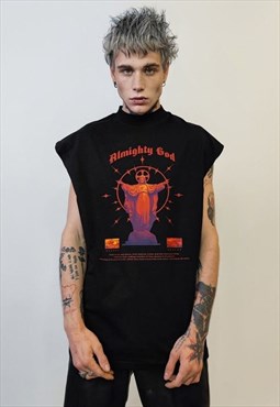 Gothic sleeveless t-shirt statue print tank top renaissance 