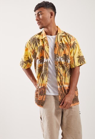 VINTAGE HAWAIIAN PATTERNED FESTIVAL SHORT SLEEVE SHIRT