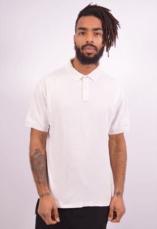 FILA MENS VINTAGE POLO SHIRT LARGE WHITE 90S