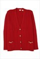 RARE VINTAGE 70S CELINE RED CARDIGAN WITH GOLD BUTTONS