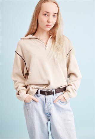 90'S RETRO NEUTRAL OVERSIZED SPORTS SWEATSHIRT JUMPER TOP