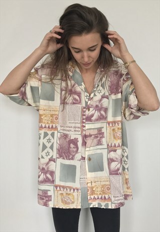 PATTERNED OVERSIZED RETRO VINTAGE UNISEX FESTIVAL SHIRT
