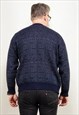 VINTAGE 90'S MEN BUTTON UP CARDIGAN IN BLUE