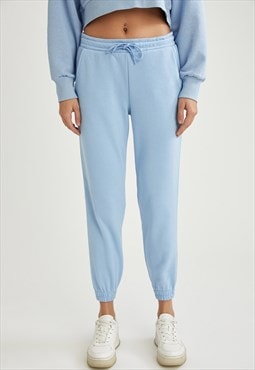 Woman Knitted Jogger - Blue