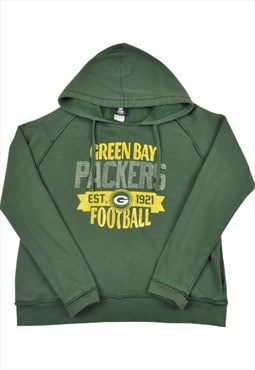 Vintage Bay Packers Hoodie Sweatshirt Green Ladies Large