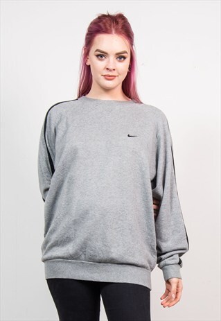 VINTAGE 90'S GREY NIKE SWEATER SWEATSHIRT