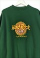 VINTAGE  SWEATSHIRT HARD ROCK CAFE IN GREEN M