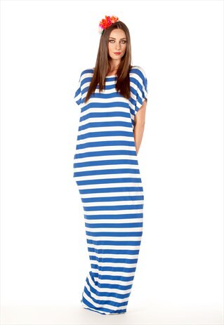 STRIPED MAXI DRESS/ CAFTAN/ CASUAL DRESS/ LONG DRESS