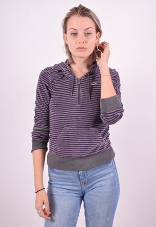 NIKE WOMENS VINTAGE HOODIE JUMPER XS GREY PURPLE 90'S