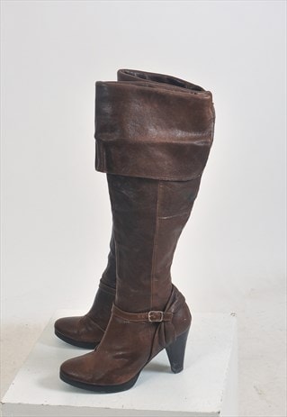 VINTAGE 00S REAL LEATHER KNEE HIGH BOOTS