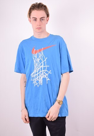 NIKE MENS VINTAGE T-SHIRT TOP XL BLUE 90S