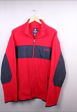 vintage chaps red fleece zip up jacket