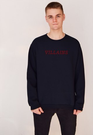 NAVY VILLAINS LINED (RED) SWEATSHIRT