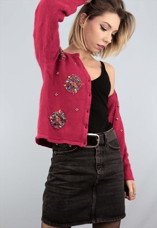VINTAGE 80S 90S NOVELTY CHRISTMAS CARDIGAN EMBELLISHED