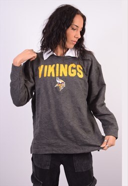 Vintage NFL Vikings Sweatshirt Jumper Grey