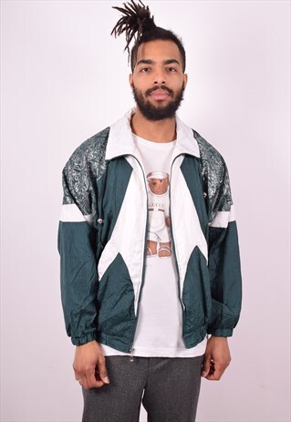 MENS VINTAGE TRACKSUIT TOP JACKET XL MULTI 90S