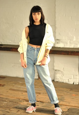 80S CHEMISE LACOSTE GRUNGE CARDIGAN