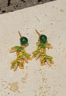 Vintage Bamboo Leaf Shape Earrings