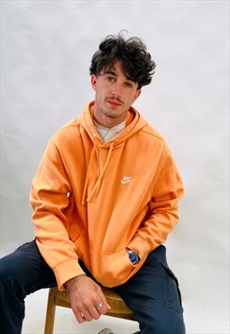 Vintage 90s Nike Orange Embroidered Hoodie