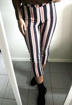 Crop Stretchy Skinny Striped Versace Sport High Waist Pants 
