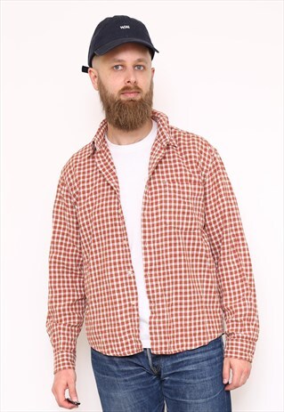VINTAGE RED CHECK FLANNEL SHIRT