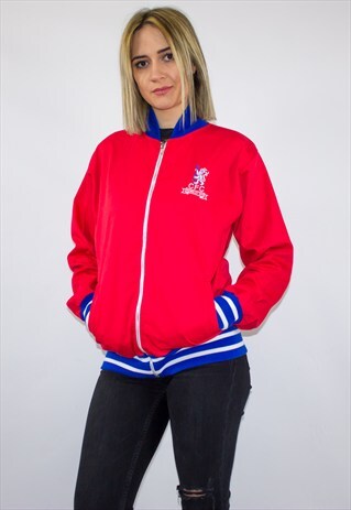 VINTAGE CHELSEA RED BOMBER JACKET