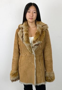 Vintage y2k fake shearling coat 