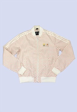 Adidas Pharrell Cream Red Polka Dot Zip Bomber Jacket