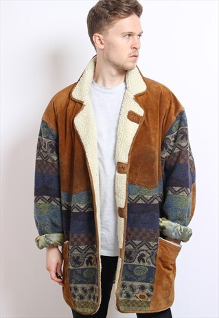 VINTAGE AZTEC FLEECE LINED JACKET