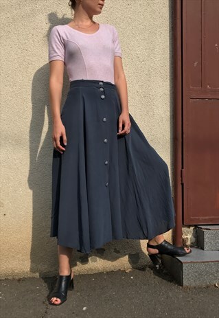 NAVY BLUE SILK SKIRT
