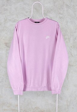 Pink Nike Sweatshirt Embroidered Swoosh Large