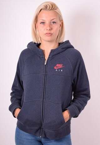 NIKE WOMENS VINTAGE HOODIE JACKET XL BLUE 90S