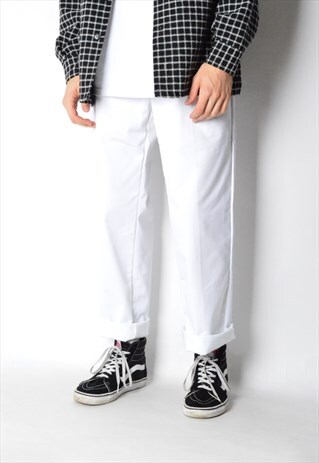 VINTAGE 90S WHITE MINIMALIST WORK WEAR PANTS