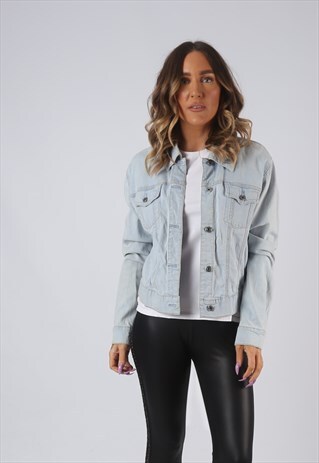 DENIM JACKET GAP FITTED VINTAGE LIGHTWEIGHT UK 14 (DK4P)