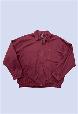 Vintage Chaps Harrington Jacket Burgundy Red Cotton