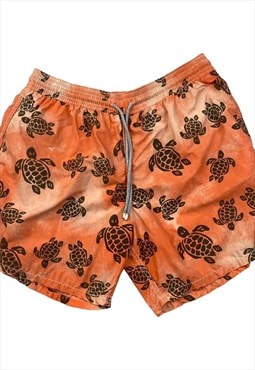 Vilebrequin Vintage Men's Orange "Turtle' Swim Shorts