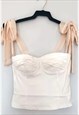 White bustier strap ties