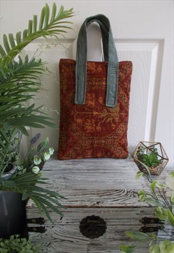 Red Floral Tapestry tote / shopper bag