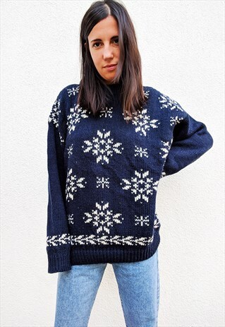 VINTAGE OVERSIZED KNIT CHRISTMAS JUMPER